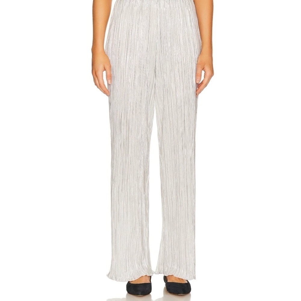 NWT Alembika Relaxed Wide Leg Pants Silver Crinkle 20 Toni Plus New Textured 7